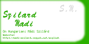 szilard madi business card